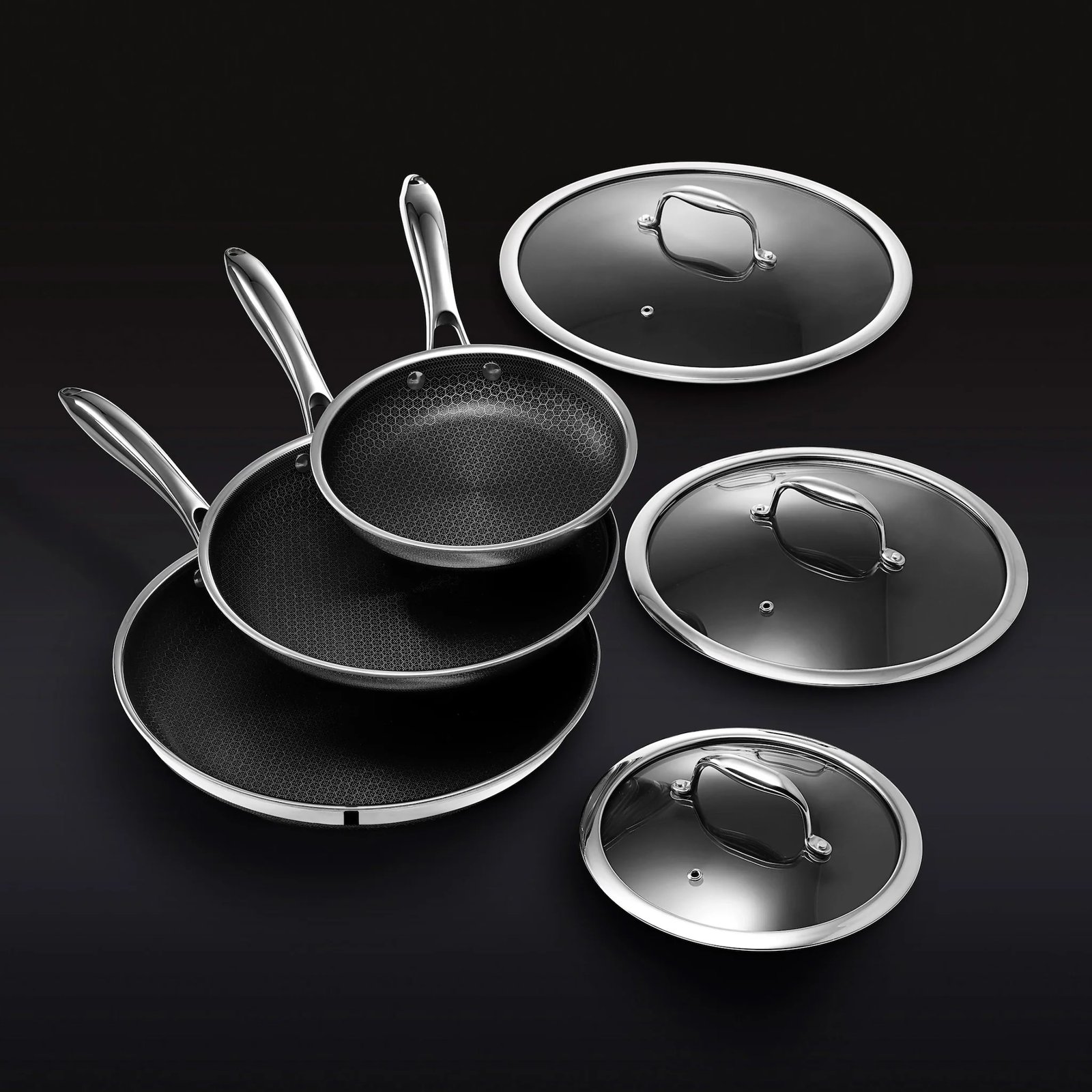Hybrid Fry Pan Set with Lids